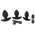 Black Velvet - Rechargeable Anal Vibrator Set - 3 Pieces (Black) 