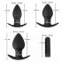 Black Velvet - Rechargeable Anal Vibrator Set - 3 Pieces (Black) 