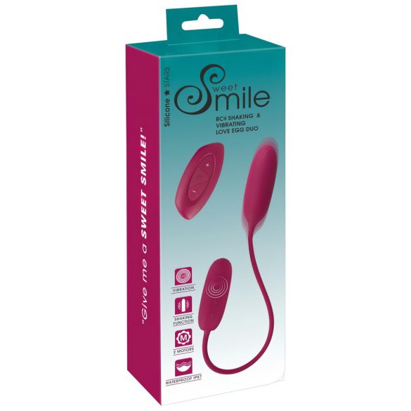 Smile Love Egg Duo - Rechargeable, Wireless, Waterproof Vibrating Egg (Purple) 