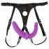 SMILE - Adjustable Double Dildo with Base (Purple-Black)