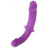 SMILE - Adjustable Double Dildo with Base (Purple-Black)