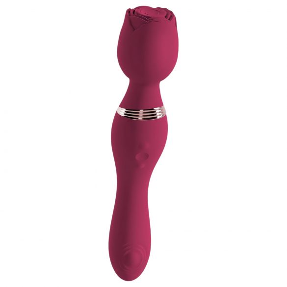 Rose Red - Rechargeable Rose Stick Vibrator (Red) 