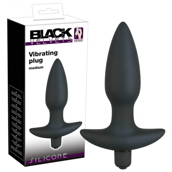 Black Velvet Vibrating Plug - Medium 