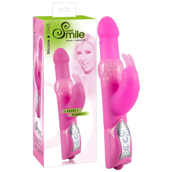 SMILE Pearly Rabbit - Beaded Vibrator (Pink) 