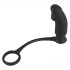 Black Velvet Anal Vibrator with Cock Ring (Black) 