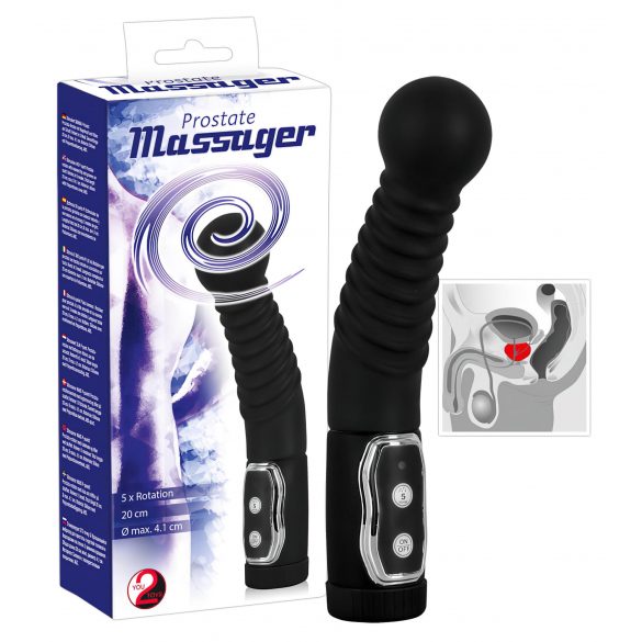 You2Toys - Prostate Massager - Rotating Prostate Vibrator (Black) 