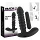 Black Velvet Ribbed Vibrator - Medium (Black) 