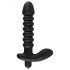 Black Velvet Ribbed Vibrator - Medium (Black) 