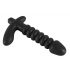 Black Velvet Ribbed Vibrator - Medium (Black) 