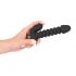 Black Velvet Ribbed Vibrator - Medium (Black) 