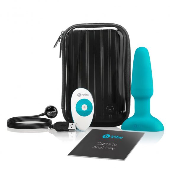 b-Vibe - Rechargeable Beaded Anal Vibrator (Turquoise) 