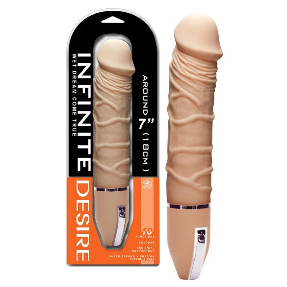 Infinite Desire - 10-Pattern Silicone Vibrator (Natural)