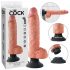 King Cock 10" Flexible Suction Cup Vibrator (10 inches) - Natural 