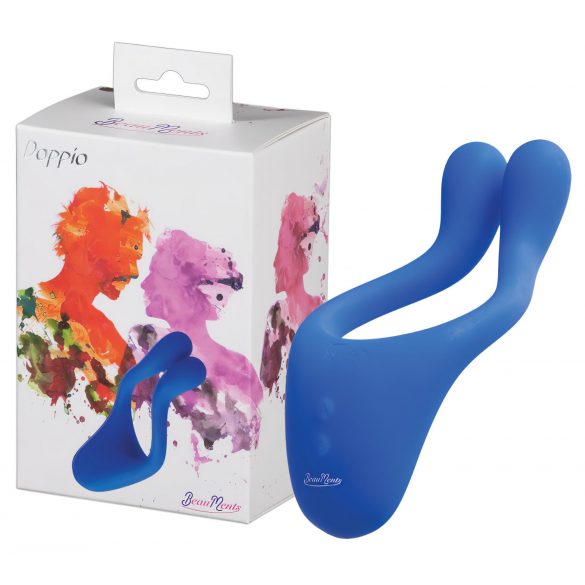 BeauMents Doppio - rechargeable, 3-motor couple's vibrator (blue)