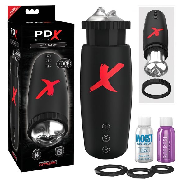 PDX Moto Bator - Sucking, Thrusting Lip Masturbator (Black) 