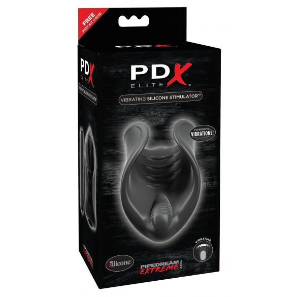 PDX Elite - Silicone Penis Vibrator (Black) 