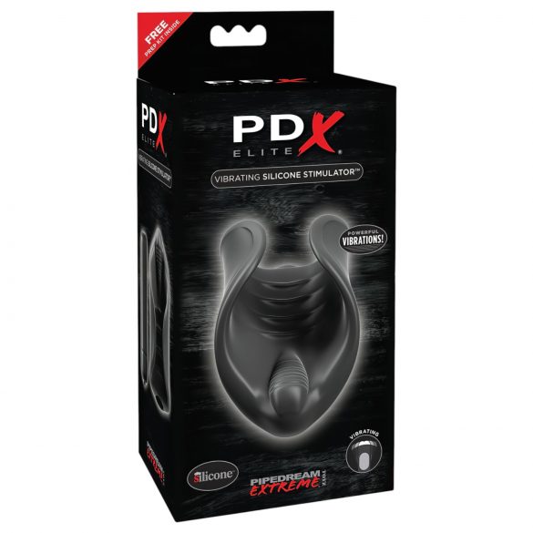 PDX Elite - Silicone Penis Vibrator (Black) 