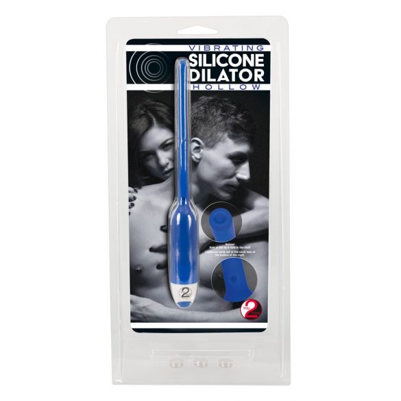 You2Toys - DILATOR - Hollow Silicone Urethral Vibrator - Blue (7mm) 