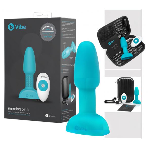 b-Vibe Rimming - Rotating Beaded Anal Vibrator (Turquoise)