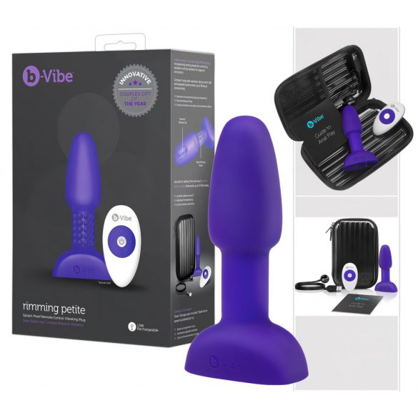 b-Vibe Rimming - Rotating Bead Anal Vibrator (Purple) 