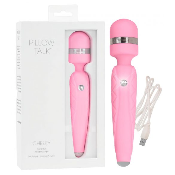 Pillow Talk Cheeky Wand - Rechargeable Massage Vibrator (Pink) 