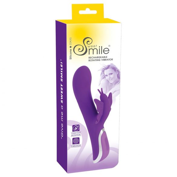 SMILE Rotating Turbo - rotating head vibrator with clitoral arm (purple)