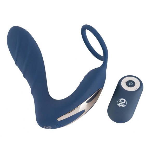 You2Toys Prostate Plug - Wireless Anal Vibrator with Cock Ring (Blue) 