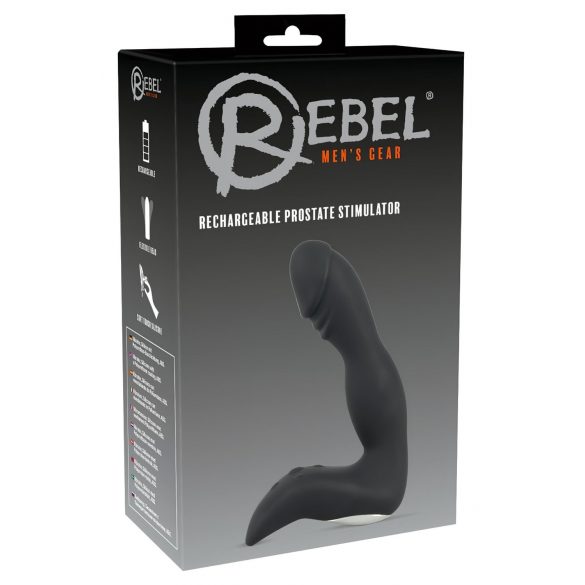 Rebel - Battery-Powered Penis Prostate Vibrator (Black) 