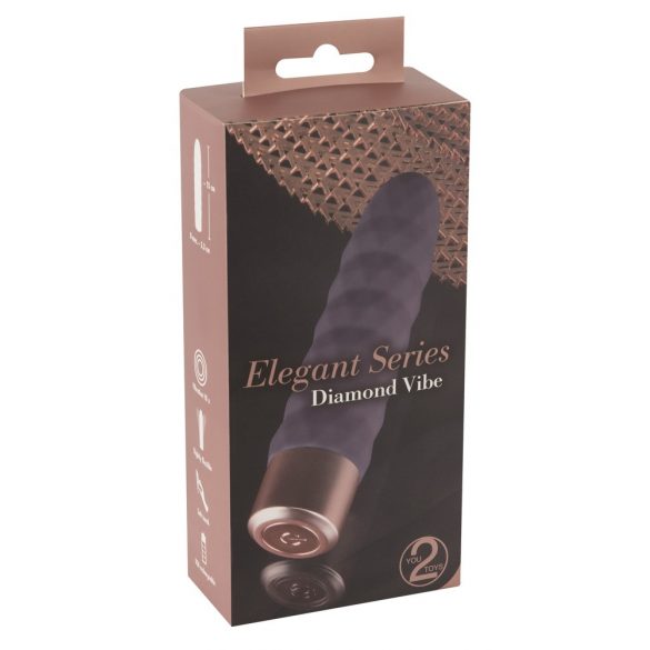 You2Toys Elegant Diamond - Rechargeable Wand Vibrator (Dark Purple) 