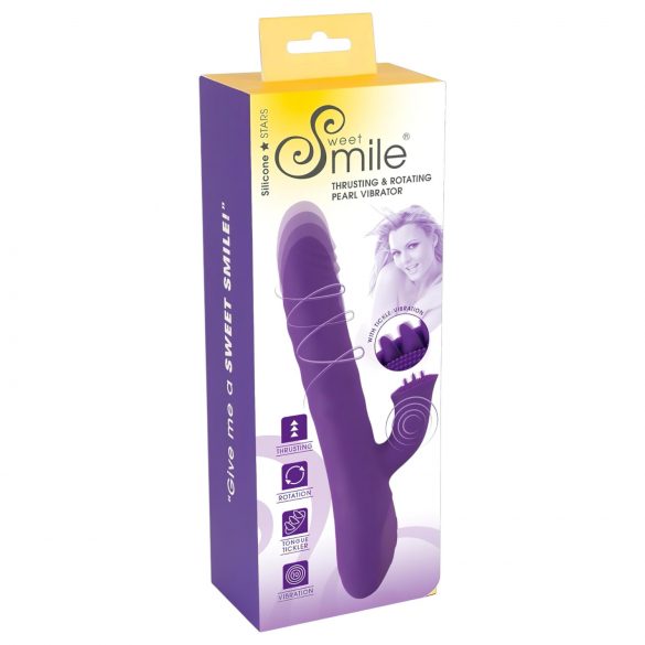 Smile Pearl - beaded thrusting vibrator (purple)