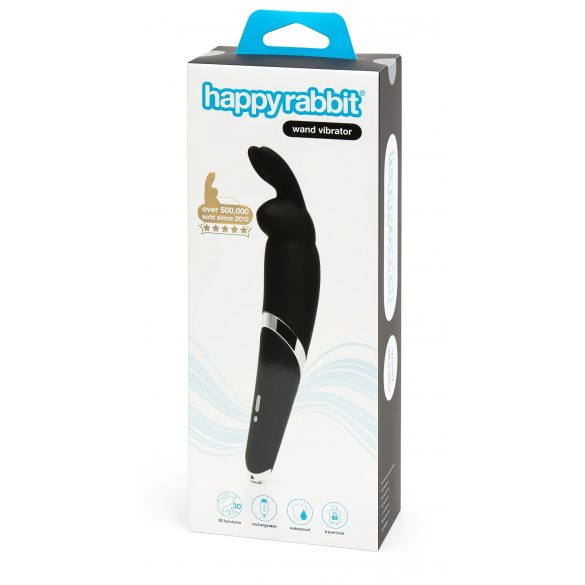 Happy Rabbit Wand - Rechargeable Massage Vibrator (Black) 