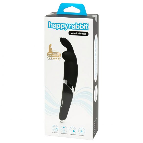 Happy Rabbit Wand - Rechargeable Massage Vibrator (Black) 