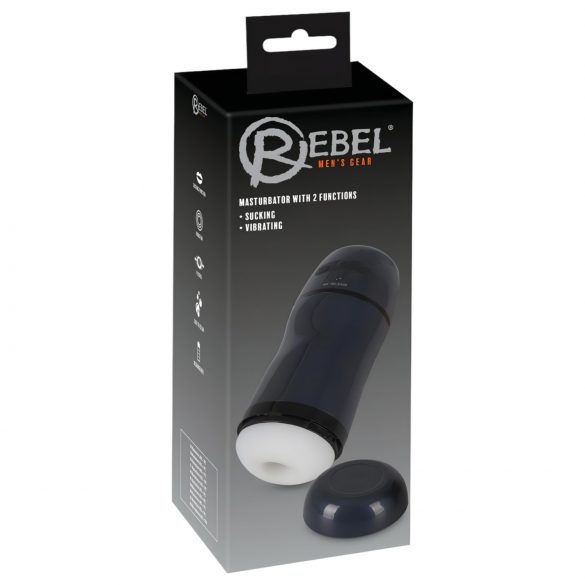 Rebel - 2-in-1 Suction and Vibrating Masturbator (Black)