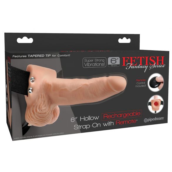 Fetish Strap-On 6 - Hollow Vibrator (Natural)