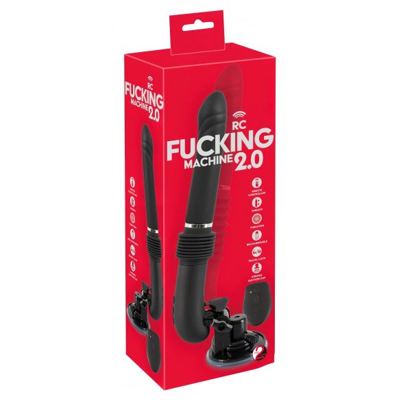 You2Toys RC Fucking Machine 2.0 - Rechargeable Thrusting Vibrator (Black) 