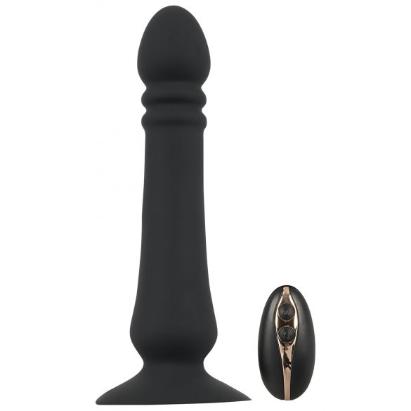 Black Velvet - Rechargeable, Thrusting Anal Vibrator (Black) 