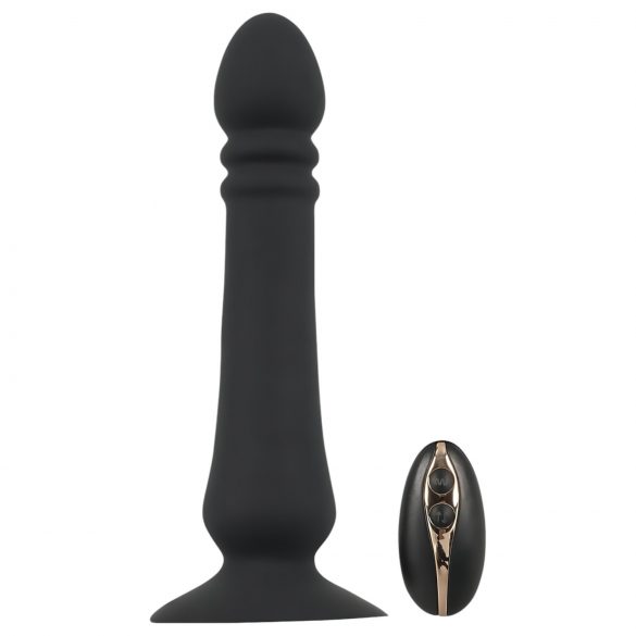 Black Velvet - rechargeable thrusting anal vibrator (black)