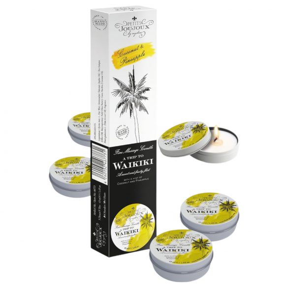 Petits Joujoux Waikiki Massage Candle - Coconut-Pineapple (5x43ml) 