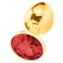 Sunfo - Metal Anal Plug with Gem (Gold-Red)