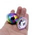 Sunfo - Metal Anal Plug with Gem (Rainbow-White)