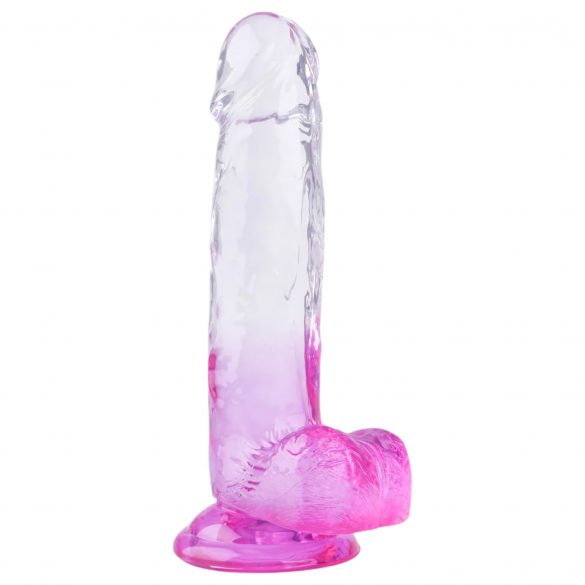 Sunfo - Suction Cup Realistic Dildo - 22cm (Clear-Purple) 