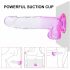 Sunfo - Suction Cup Realistic Dildo - 22cm (Clear-Purple) 