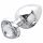 Sunfo - Metal Anal Dildo with Heart-Shaped Stone (Silver-White) 