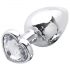 Sunfo - Metal Anal Plug with Heart-Shaped Gem (Silver-White)