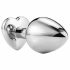 Sunfo - Metal Anal Dildo with Heart-Shaped Stone (Silver-White) 