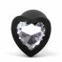 Sunfo - Silicone Anal Dildo with Heart-Shaped Gem (Black and White) 