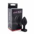 Sunfo - Silicone Anal Dildo with Heart-Shaped Gem (Black and White) 