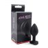 Sunfo - silicone anal plug with heart-shaped gem (black-white)