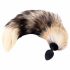 Sunfo - Silicone Anal Dildo with Fox Tail (Black-Red) 