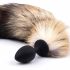 Sunfo - Silicone Anal Dildo with Fox Tail (Black-Red) 